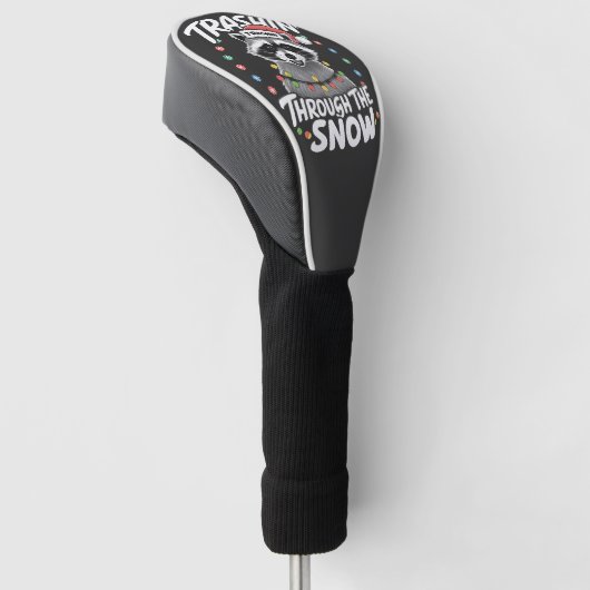Trashing Door De Sneeuw Grappige Wasbeer Kerstmis Golfheadcover (Schuin)