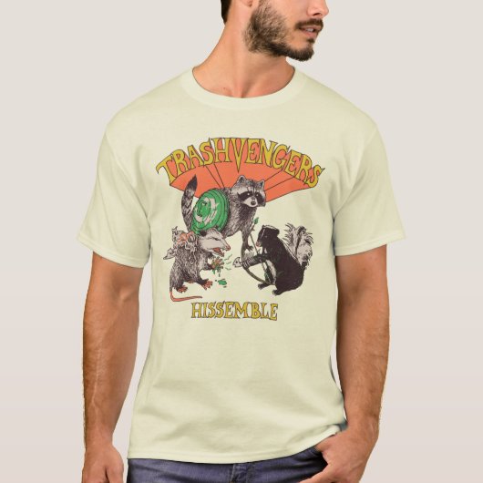 Trashvengers Hissemble Animals Parody T-shirt (Voorkant)