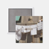 Trastevere, Italië, Clothesline, brown Magnet (Voorkant / Achterkant)