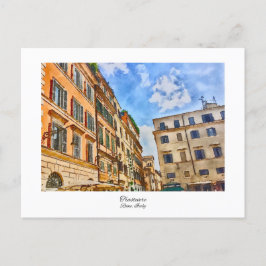 Trastevere Rome, Italië Waterverf Schilderij Briefkaart