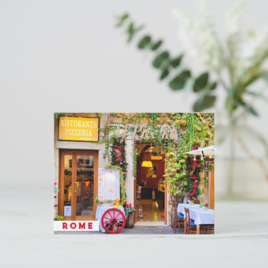 Trattoria Verde Rome, Italië Briefkaart (Staand voorkant)