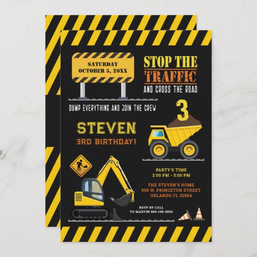 Trauck Birthday Boys Kaart (Voorkant / Achterkant)