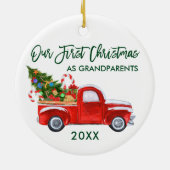 Trauck Candy Canes First Kerstmis als grootouders Keramisch Ornament (Achterkant)