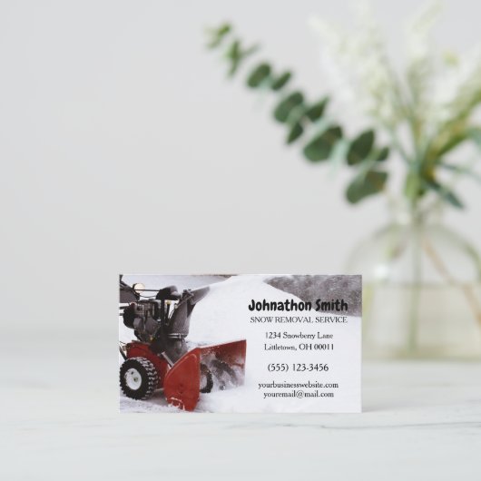 Trauck Plow Snow Removal Service Visitekaartje (Staand voorkant)