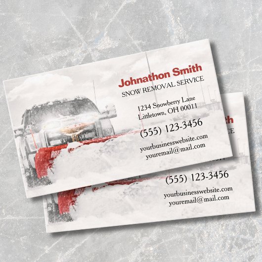 Trauck Plow Snow Removal Service Visitekaartje