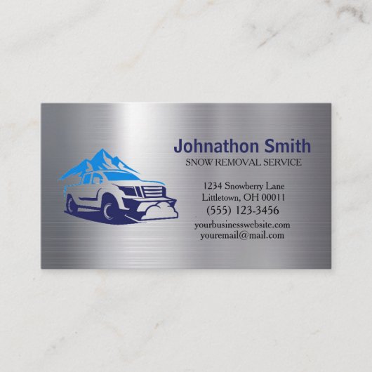 Trauck Plow Snow Removal Service Visitekaartje (Voorkant)