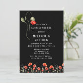 Trauck Red Poppies Wedding Shower Invitatio Kaart (Staand voorkant)