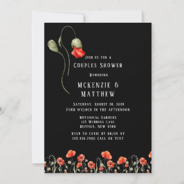  Trauck Red Poppies Wedding Shower Invitatio Kaart