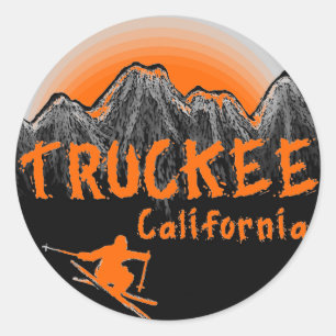 Trauckee California artistieke skier Ronde Sticker