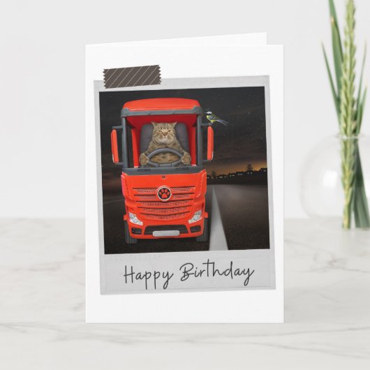 Traucker Cat Funny Birthday Card Kaart (Voorkant)