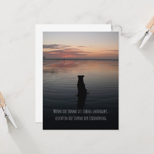 Trauerkarte Hund Kaart (Voorkant / Achterkant in situ)