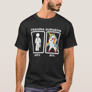 Trauma chirurg - Dabbing Unicorn 80 20 Beginsel T-shirt