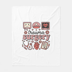 Trauma chirurgie vintage medische vector shirt ont fleece deken