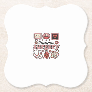 Trauma chirurgie vintage medische vector shirt ont kartonnen onderzetters