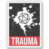 Trauma kritieke mislukking D20 dobbelstenen Sticker (Voorkant)
