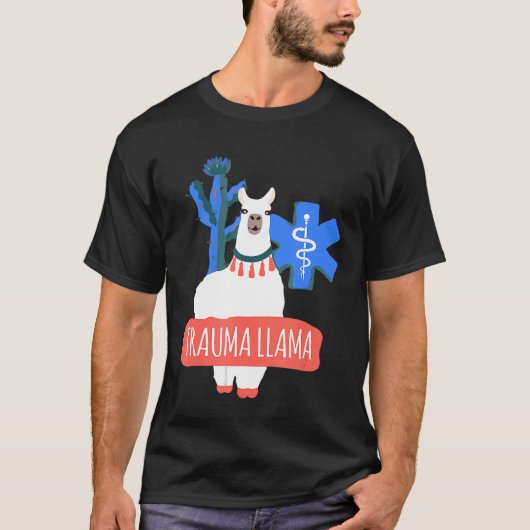 Trauma lama Llama Paramedic Jokes EMS EMR. T-shirt (Voorkant)