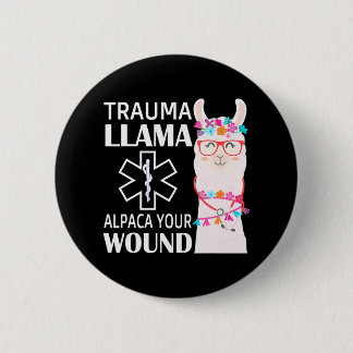 Trauma Llama Alpaca Uw Wond EMS Verpleegkundige Ronde Button 5,7 Cm