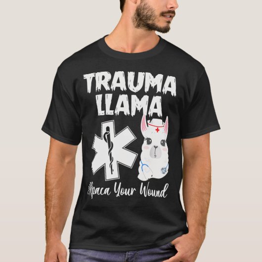 Trauma Llama Alpaca Uw Wond Grappig T-shirt (Voorkant)