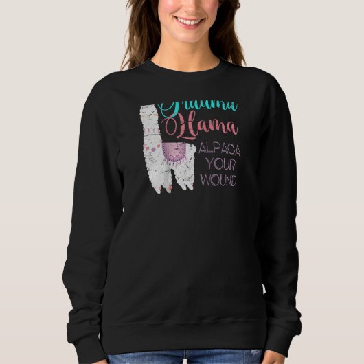 Trauma Llama Alpaca Your Wound Nurse Raglan Trui (Voorkant)