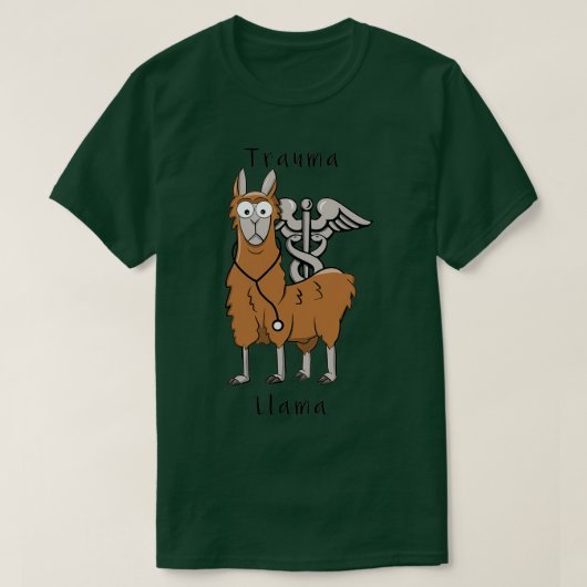Trauma Llama Caduceus Design T-shirt (Design voorkant)
