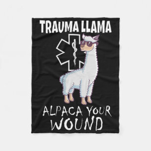 Trauma Llama Emt Design Medic Ems Alpaca Uw wond Fleece Deken