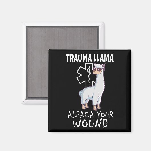 Trauma Llama Emt Design Medic Ems Alpaca Uw wond Magneet (Voorkant / Achterkant)