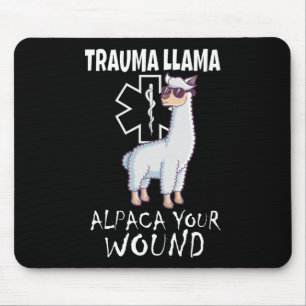 Trauma Llama Emt Design Medic Ems Alpaca Uw wond Muismat