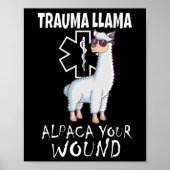 Trauma Llama Emt Design Medic Ems Alpaca Uw wond Poster (Voorkant)