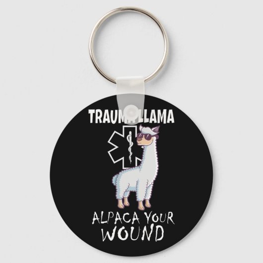 Trauma Llama Emt Design Medic Ems Alpaca Uw wond Sleutelhanger (Voorkant)