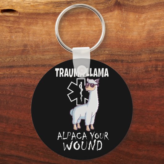 Trauma Llama Emt Design Medic Ems Alpaca Uw wond Sleutelhanger (Voorkant)