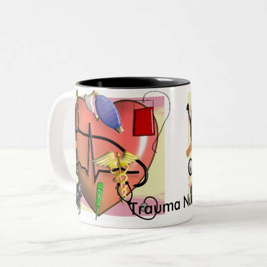 Trauma Nurse Art Gifts Tweekleurige Koffiemok (Voorkant links)