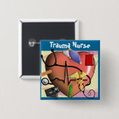 Trauma Nurse Art Gifts Vierkante Button 5,1 Cm (Voorkant /achterkant)