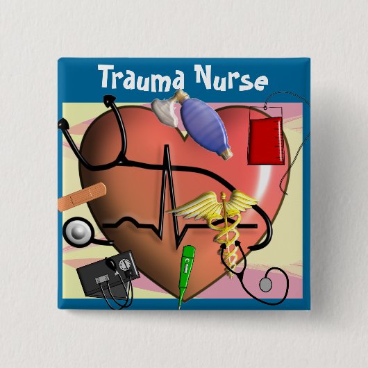 Trauma Nurse Art Gifts Vierkante Button 5,1 Cm (Voorkant)