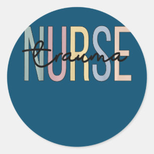 Trauma Nurse Boho Trauma Nursing Ronde Sticker