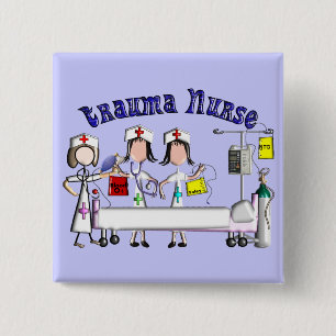 Trauma Nurse Gifts 3D Graphics Vierkante Button 5,1 Cm