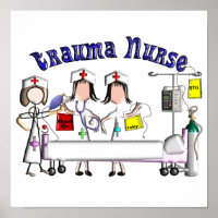 Trauma Nurse Poster—unieke 3D grafische kunst