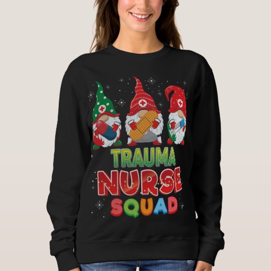 Trauma Nurse Squad Kerstmis Gnomes Ugly Sweater G (Voorkant)