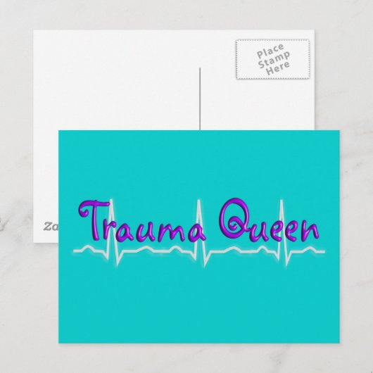 Trauma Nurse "Trauma Queen" T-Shirts en Gifts Briefkaart (Voorkant / Achterkant)