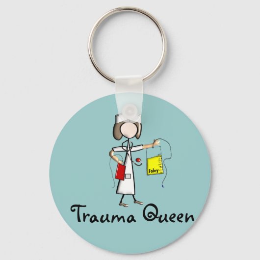 Trauma Nurse "Trauma Queen" T-Shirts en Gifts Sleutelhanger (Voorkant)