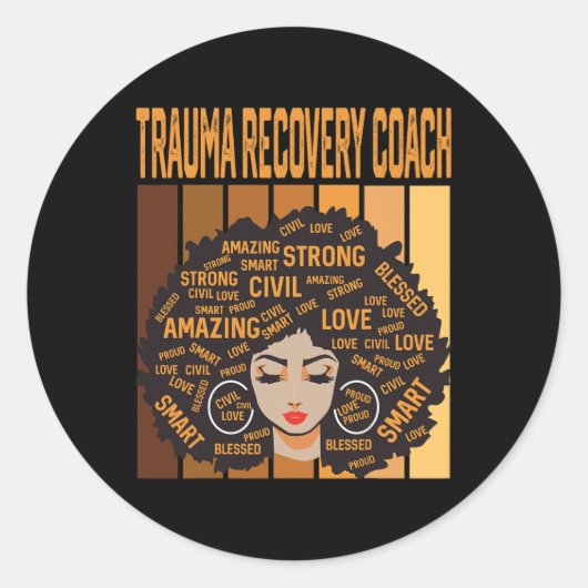 Trauma Recovery Coach Powerful Black History Month Ronde Sticker (Voorkant)