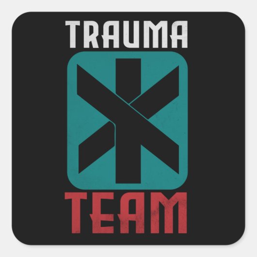 Trauma Team Cyber Gaming Gift Vierkante Sticker (Voorkant)