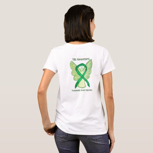 Traumatic Brain Injuries Awareness Ribbon T-Shirt (Achterkant volledig)