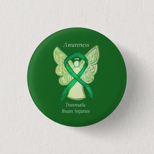 Traumatic Brain Injuries (TBI) Angel Awareness Pin Ronde Button 3,2 Cm (Voorkant)