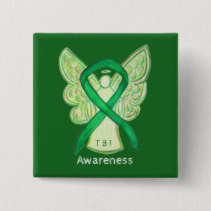 Traumatic Brain Injuries (TBI) Angel Awareness Pin Vierkante Button 5,1 Cm