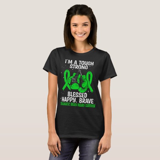 Traumatic Brain Injury Awareness TBI Survivor T-shirt (Voorkant volledig)