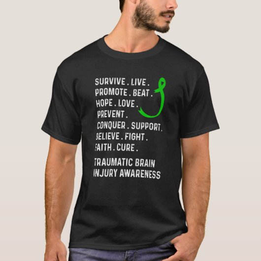 Traumatic Brain Injury Survivor Beat Hope TBI Warr T-shirt (Voorkant)