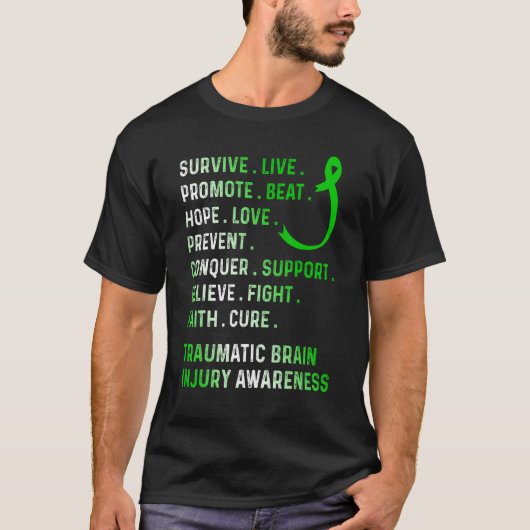 Traumatic Brain Injury Survivor Beat Hope TBI Warr T-shirt (Voorkant)