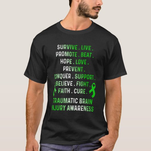 Traumatic Brain Injury Survivor Beat Hope TBI Warr T-shirt (Voorkant)