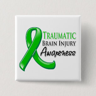 Traumatisch bewustzijn van hersenletsels vierkante button 5,1 cm