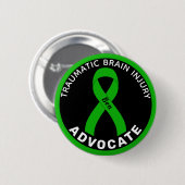 Traumatisch hersenletsel Advocate Ribbon Black Ronde Button 5,7 Cm (Voorkant /achterkant)